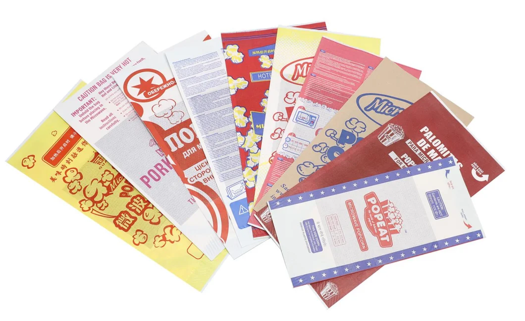 Custom Logo Seal Greaseproof Kemasan Microwave Popcorn Bag Paper Bags for Food