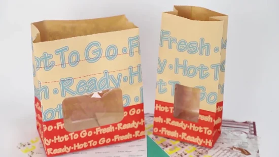 Imballaggio di carta da asporto per fast food personalizzato ecologico oleato per patatine fritte, hamburger, per popcorn a microonde